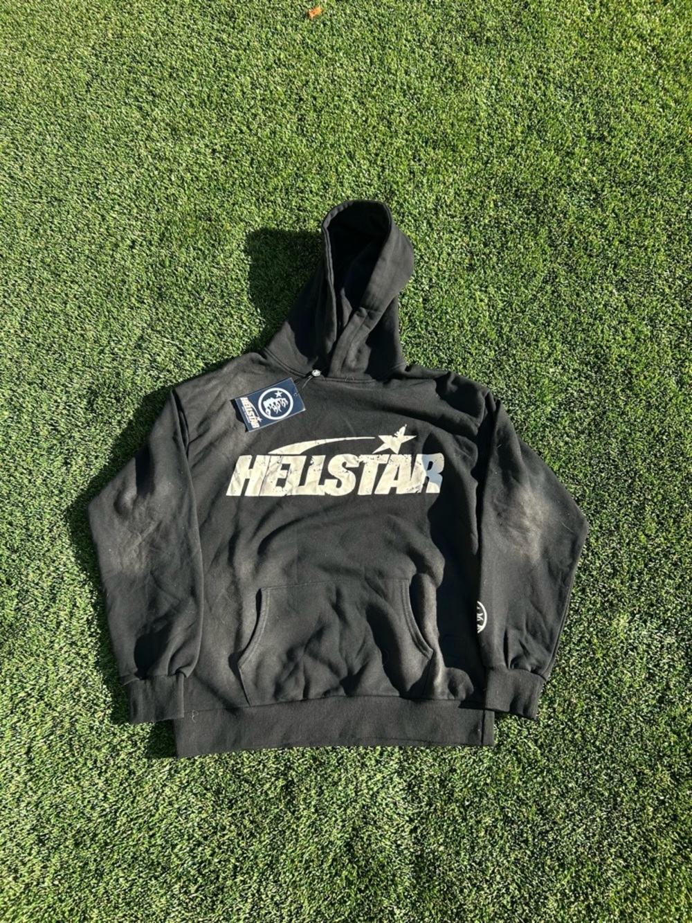Hellstar Black Logo Hoodie Jacket - Men's Lightweight Pullover